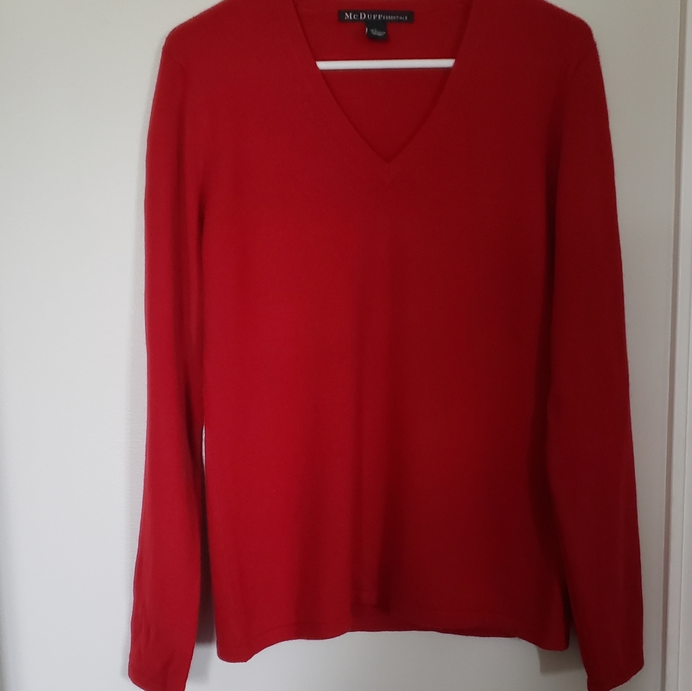 100% Cashmere Sweater in Red, size L - McDuff Essentials